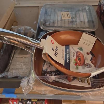 Kitchen Cookware - NEW Copper Pans, Roasting Pan, Loaf Pan, Glass Cutting Boards