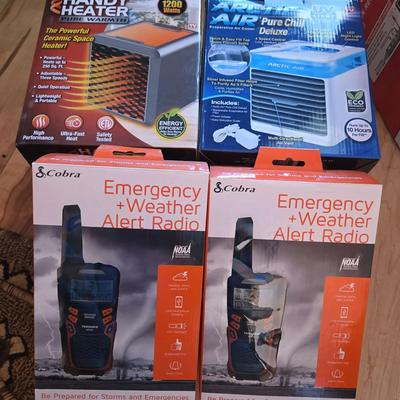 Emergency Ready - 2 Cobra Weather Alert Radios, Space Heater & A/C Cooler