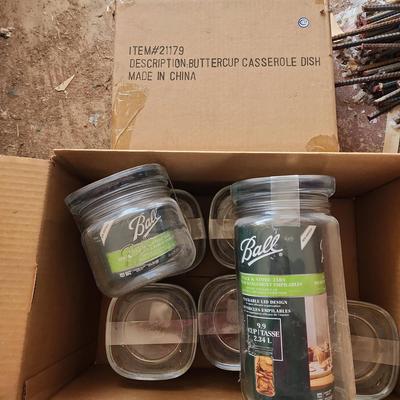 NEW Ball Stack & Store Jars - 6 4C Jars & 1 9.9C Jar Plus NEW Buttercup Casserole Dish