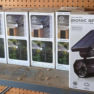 NEW! 6 Bionic Motion Detecting Solar Spotlights - Safety Lights, Home or Outdoor Spaces, Wall, Stake