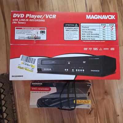 NEW! Magnavox DVD/VCR Player, & VHS Rewinder