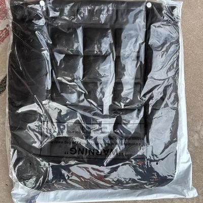 2 New Seat Lumbar Cushions - Black Faux Leather, Any Chair, Added Support