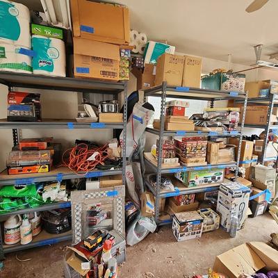 3 Adjustable Steel EMPTY Shelving Units, 5-Shelf, Gray, Empty, 71" H X 4 Ft X 2 Ft, Must Disassemble