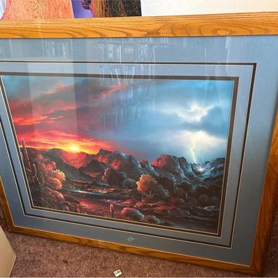 Framed & Matted Desert Storm Print By James Lee 36”x44”