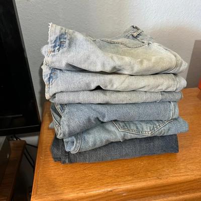 6 Pairs Of Denim - 3 Jeans, 3 Jorts - Arizona Jean, Route 66, Wrangler - Size 38 + 40 - Mixed Wash 