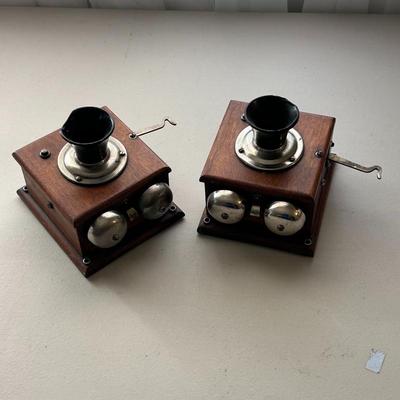 Sale Photo Thumbnail #35: A antique magneto wall telephone components