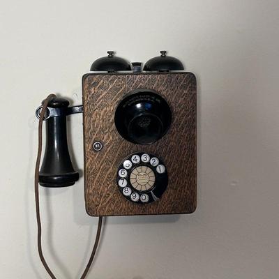 Sale Photo Thumbnail #31: A antique electric wall telephone