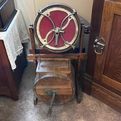 Sale Photo Thumbnail #27: A antique barrell butter churn