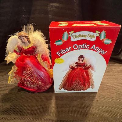 H holiday style fiber optic angel tree topper 12 inch