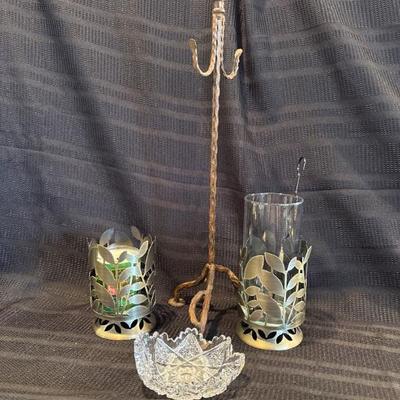 D multi use wrought iron stand and multiple candle holders