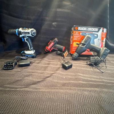 E black decker, craftsman and bielmeier cordless drill set