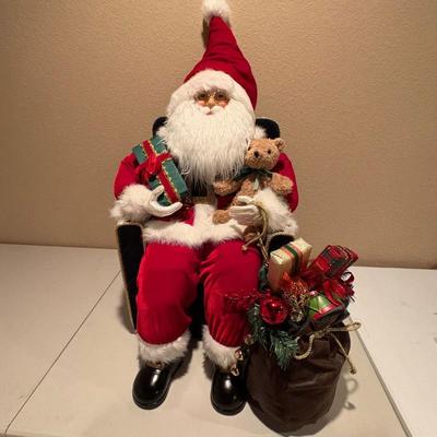 H marcolies asia ltd santa figurine with teddy bear and gift sack
