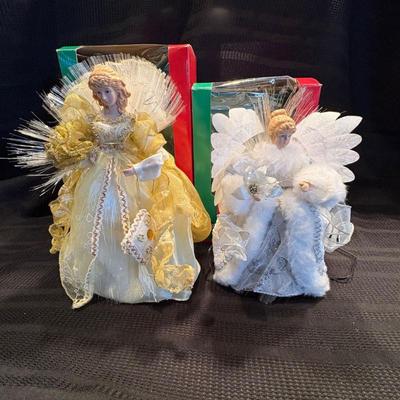 H two fiber optic angel tree toppers