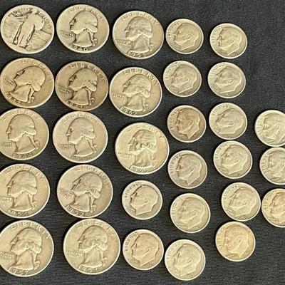 US Silver Quarters & Dimes * 30 Coins * Walking Liberty, 1946-1963