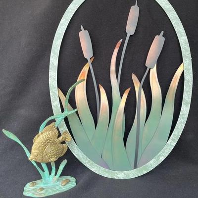 Metal Art Decor * Fish & Floral 