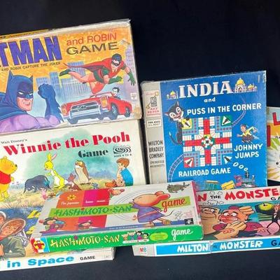 7 Awesome Vintage Board Games * 1956 - 1966 * Batman * Li'l Stinker * Lost in Space 