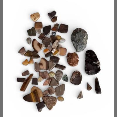 Collection Of Polished Rocks & Artifacts * Arrow Points * Scrappers * 