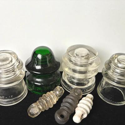 4 Vintage Insulators * Hemingray * Armstrong’s No 2 * McGlaughlin * Strain Insulators 