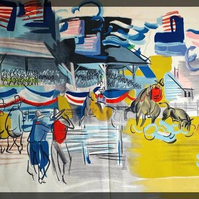 #3 RARE find! Large Raw Canvas Original Painting * Vintage Bon Marche Display Piece Seattle Downtown