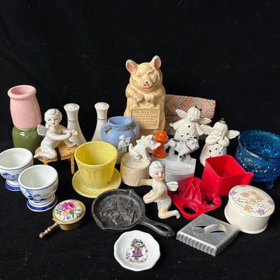 Yet More Vintage Small Eclectic Items * Lenox * Japan Made * Metal Wise Pig * Delft and more