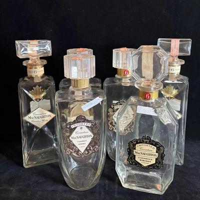 5 Vintage Canadian MacNaughton Whisky Bottles 