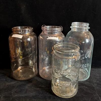 4 Vintage Kerr Economy * Ball Canning Jars