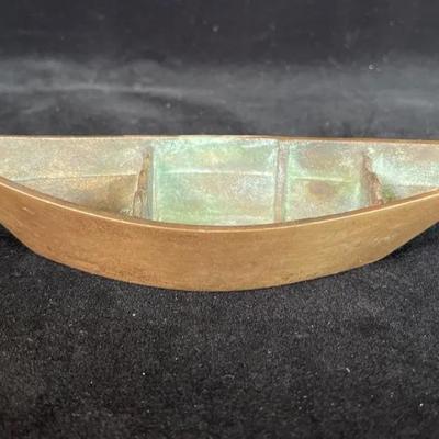 Collectible VINTAGE WILCOX CRITTENDEN BRONZE NAUTICAL DORY 1930’s ASHTRAY MARITIME 