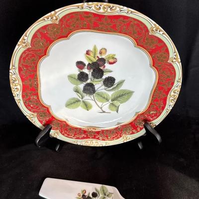 Andrea By Sadek 11” Plate * Matching Server * Reproduction Of A Plate In Winterthur Museum *