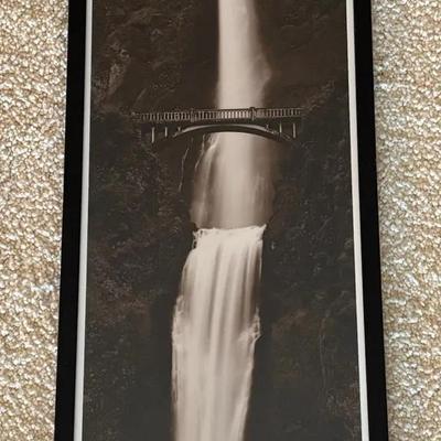 Black and White Framed Photograph Multnomah Falls Oregon