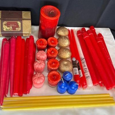 New & Used Candles * 12” Snuffer * Tapers * 6” Scented Pillar * Scented Tea Light * Small Votive * 