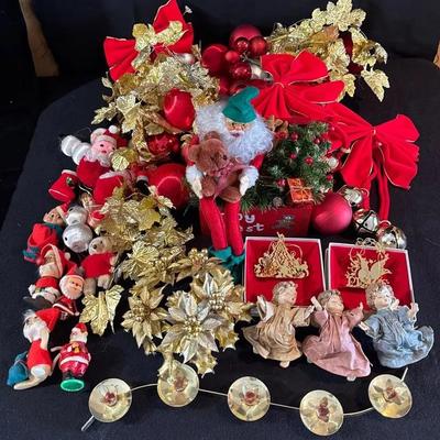 Vintage Christmas Ornaments * 3 Bells & Bows * Angels * Candleholder *