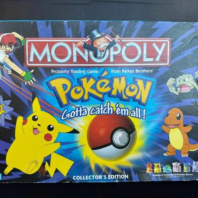 Parker Brothers Pokémon Monopoly * 4 Game Pieces * Dice * Cards * Paper Money *