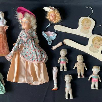 Vintage Bisque, Doll * vintage Hangers* Vintage Dolls * 
