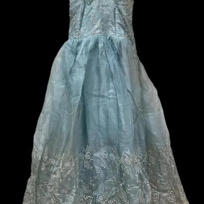 Vintage Baby Blue Prom Dress