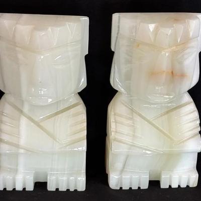Vintage Carved Onyx Bookends *