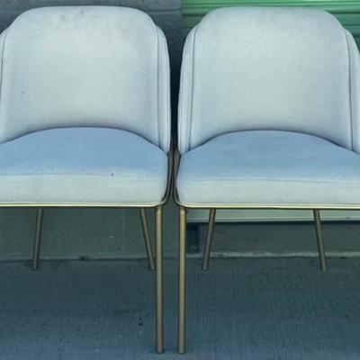 Set of 6-Modern Upholstered Accent Chair with Gold Metal Frame – Contemporary Neutral Design