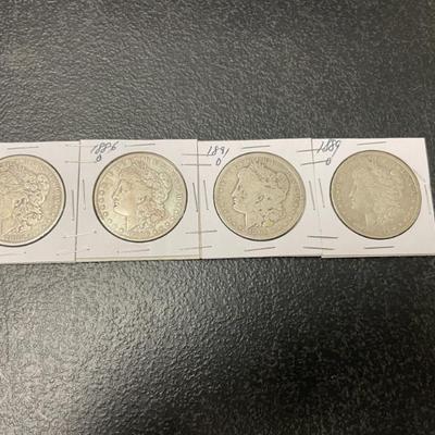 Sale Photo Thumbnail #157: 4 MORGAN SILVER DOLLARS