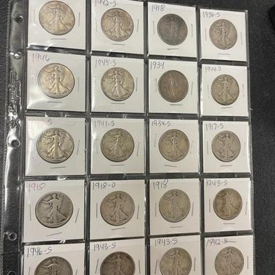 Sale Photo Thumbnail #151: WALKING LIBERTY HALF DOLLARS