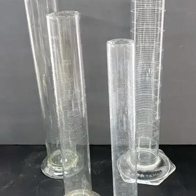 Pyrex And EH Sargent Graduated Cylinders With Hydrometer Cylinder, Vintage 