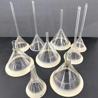 Kimix Laboratory Funnels (9) Vintage 