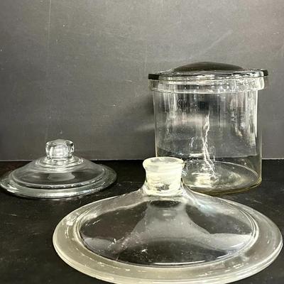 Vintage To Antique Whitehall Tatum Specimen Jar With Other Glass Jar Lids