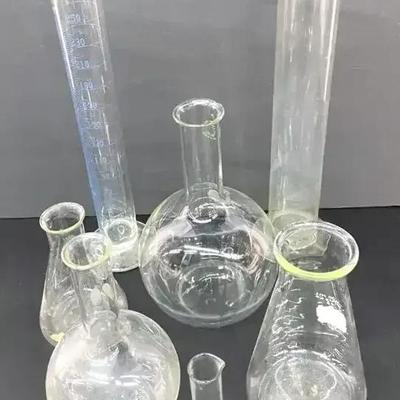 Exax USA Graduated Cylinder With Flasks And Beakers, Vintage