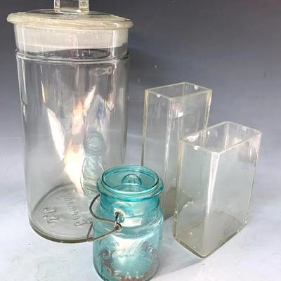 Vintage Apothecary And Specimen/Slide Jars, Germany With Ball Jar