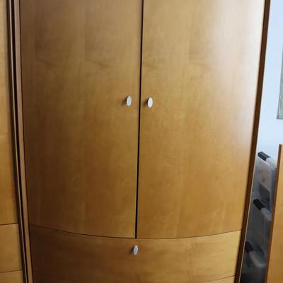 Beveled Front Wood Cabinet