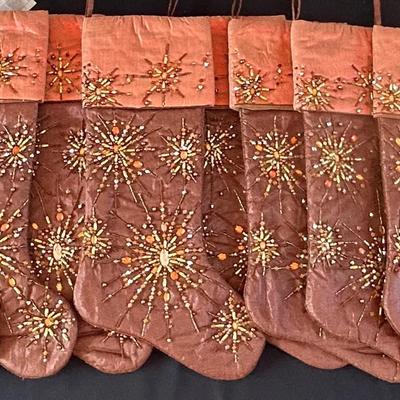 BP574 Eight Beaded Christmas Stockings