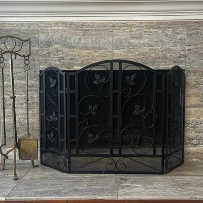 BP528 Beautiful Fireplace Screen & Tools
