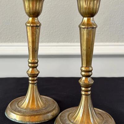 BP572 Vintage Brass Candlestick Holders