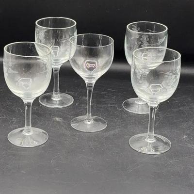 BP484 Floral Etched Wine Glasses