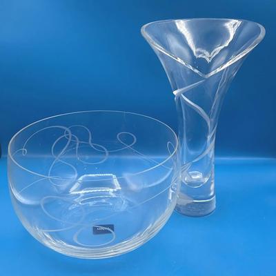 BP600 Mikasa Flared Crystal Flower Vase & Serving Bowl