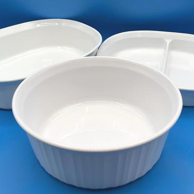 BP561 Corning Ware French White Oval Casserole & Serving Dishes